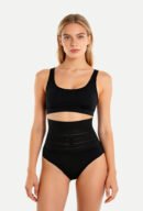High-Waist Striped Mesh Shapewear Briefs (6648)