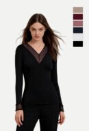 Women's Lace Trim V-Neck Thermal Top (2855)