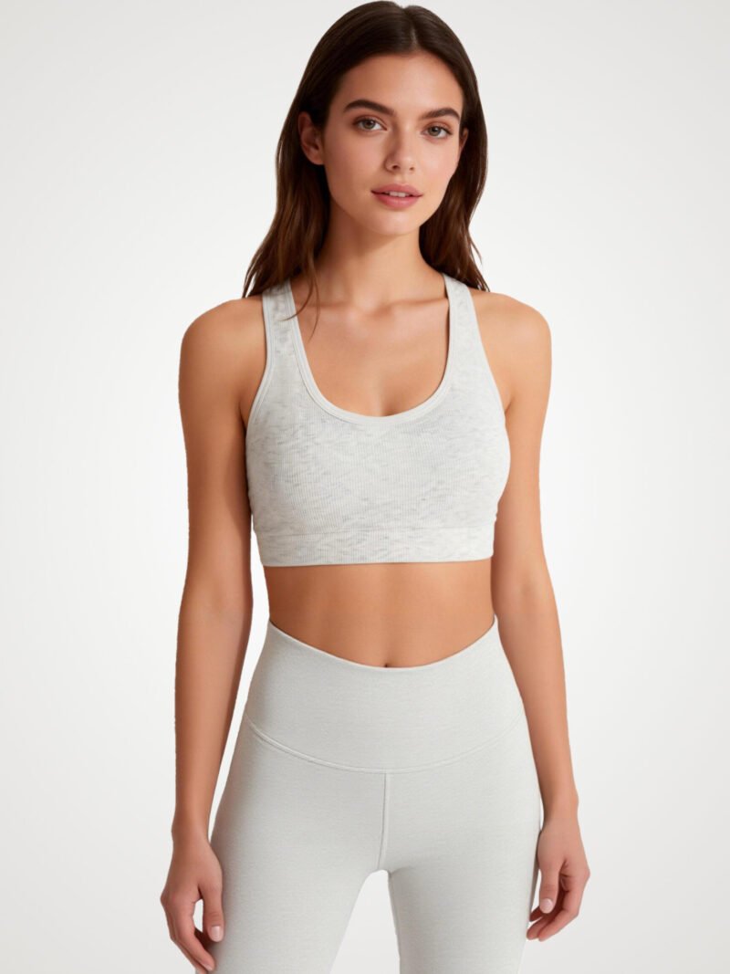 Cotton Ribbed Racerback Sports Bra (72002)