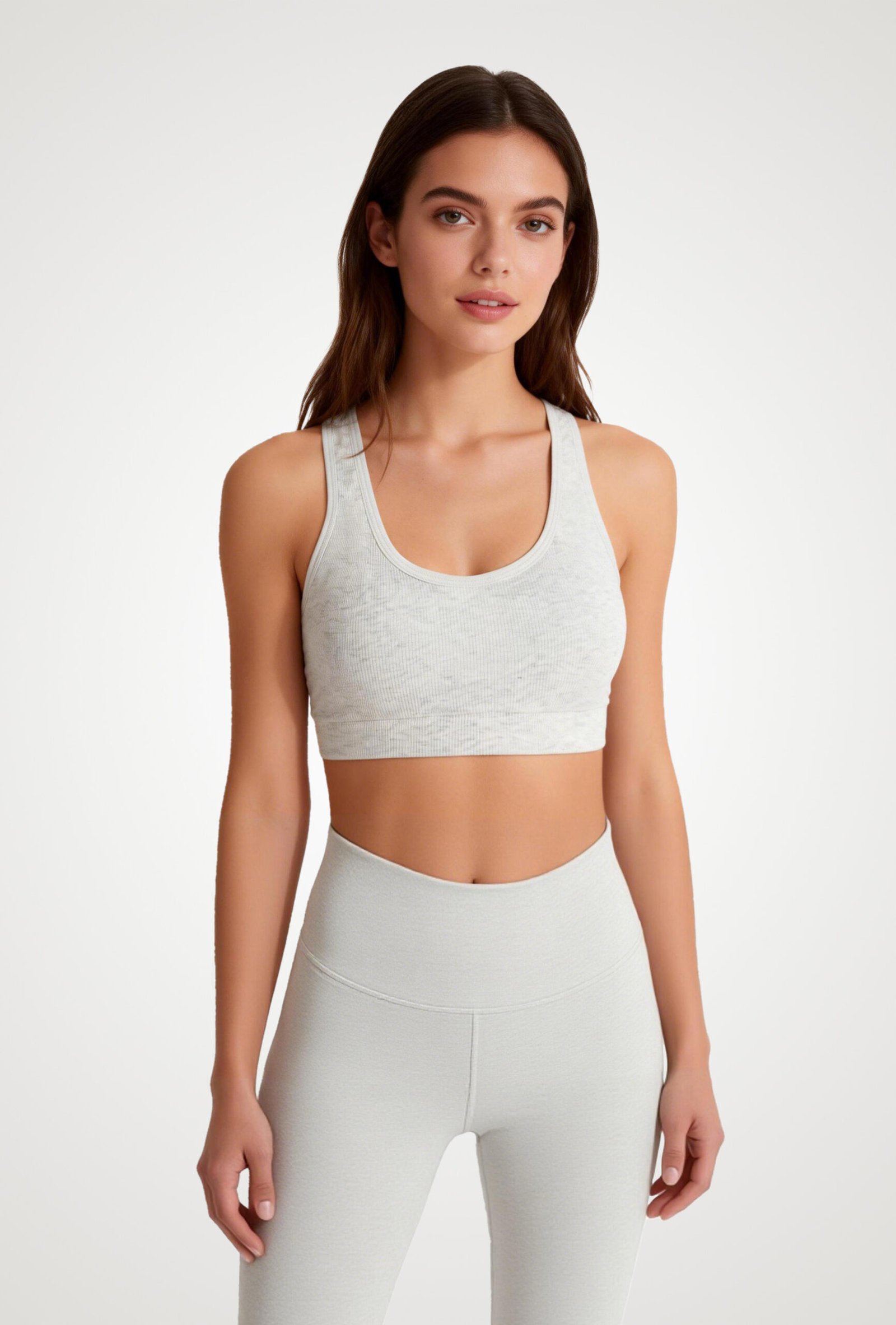 Cotton Ribbed Racerback Sports Bra (72002)