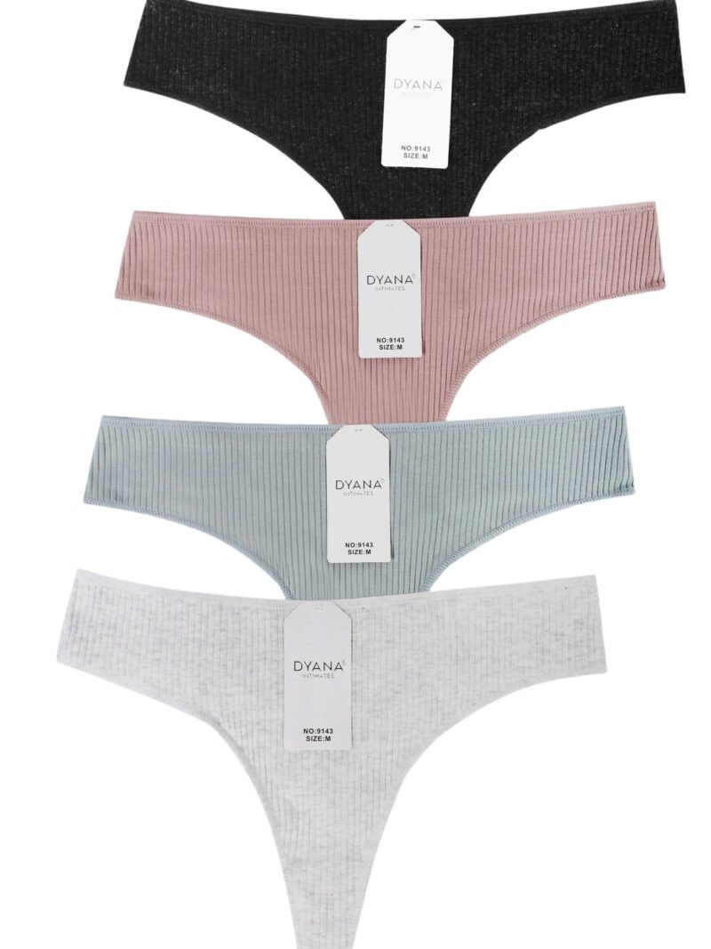 Ribbed Cotton Thong (9143)