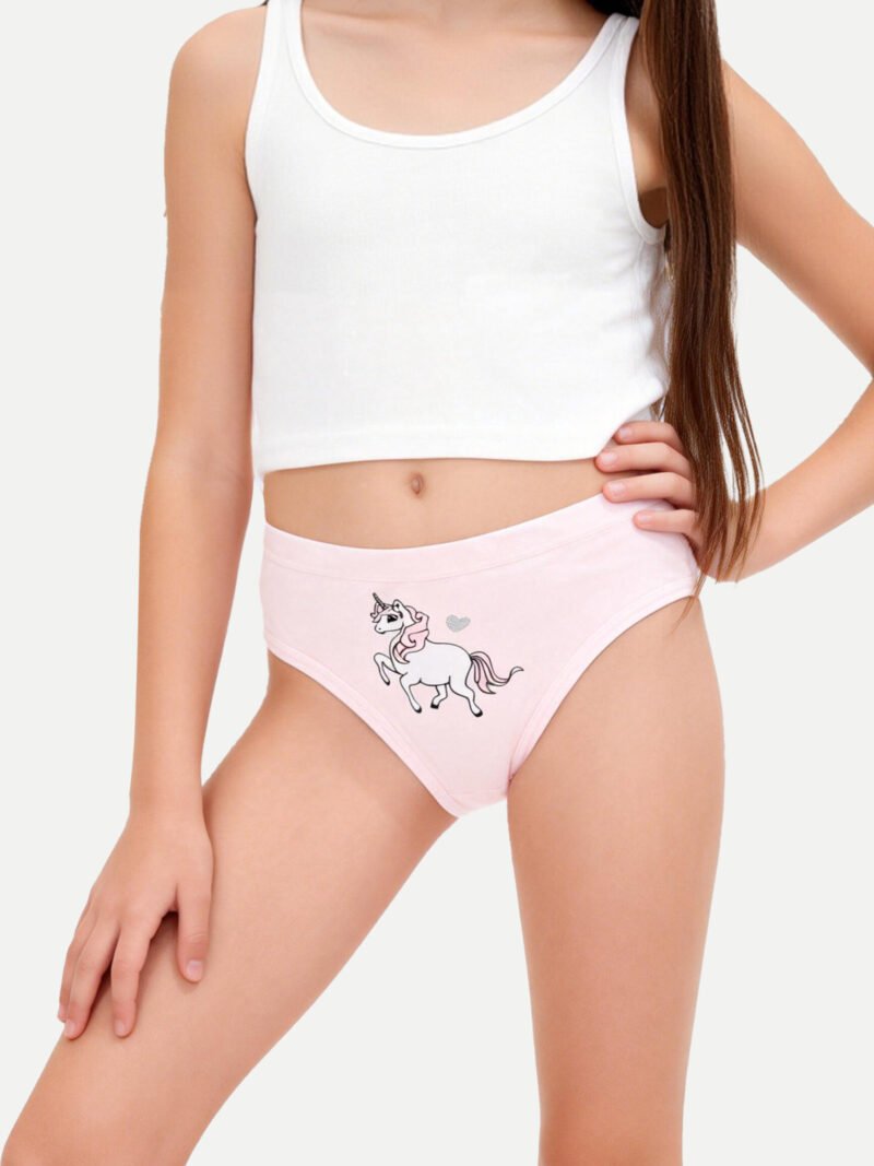 Girls' Cotton Unicorn Print Briefs (9419)