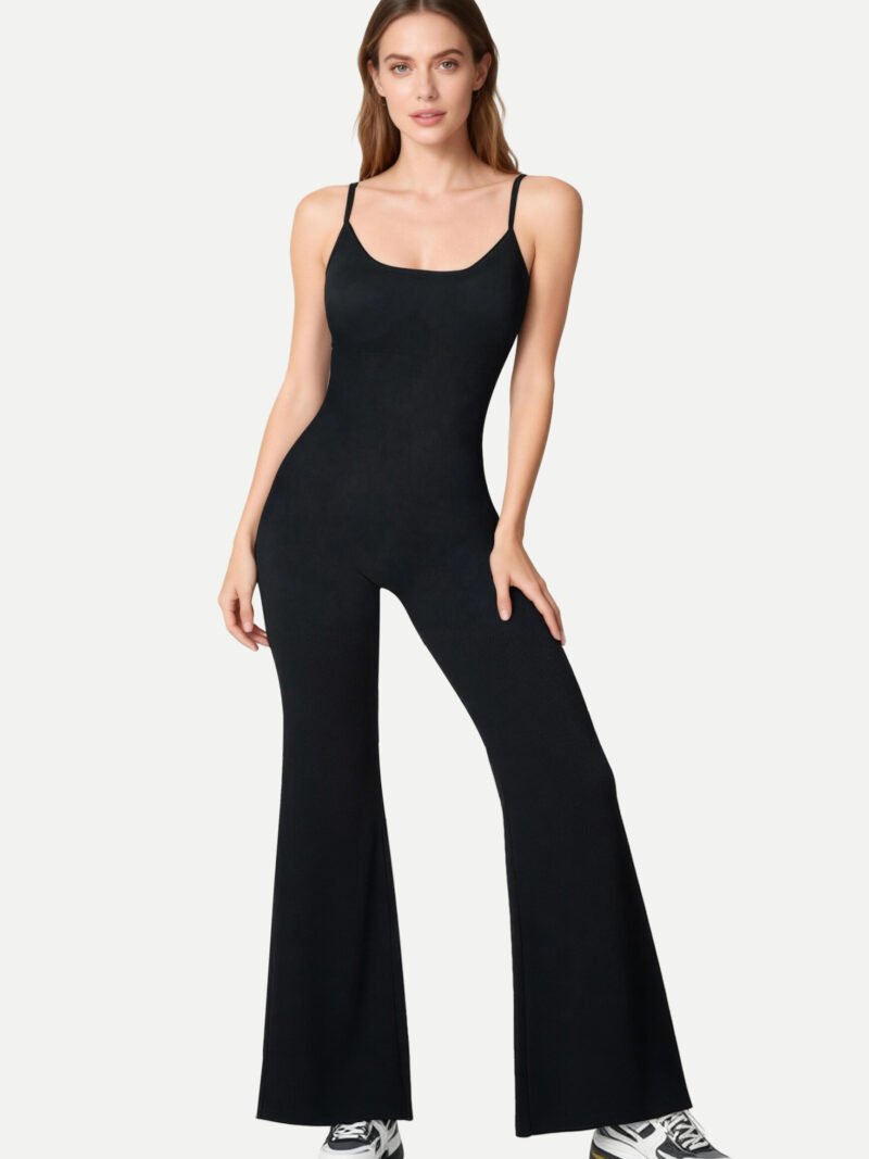 Premium Ribbed Flare Yoga Jumpsuit (YG99010)