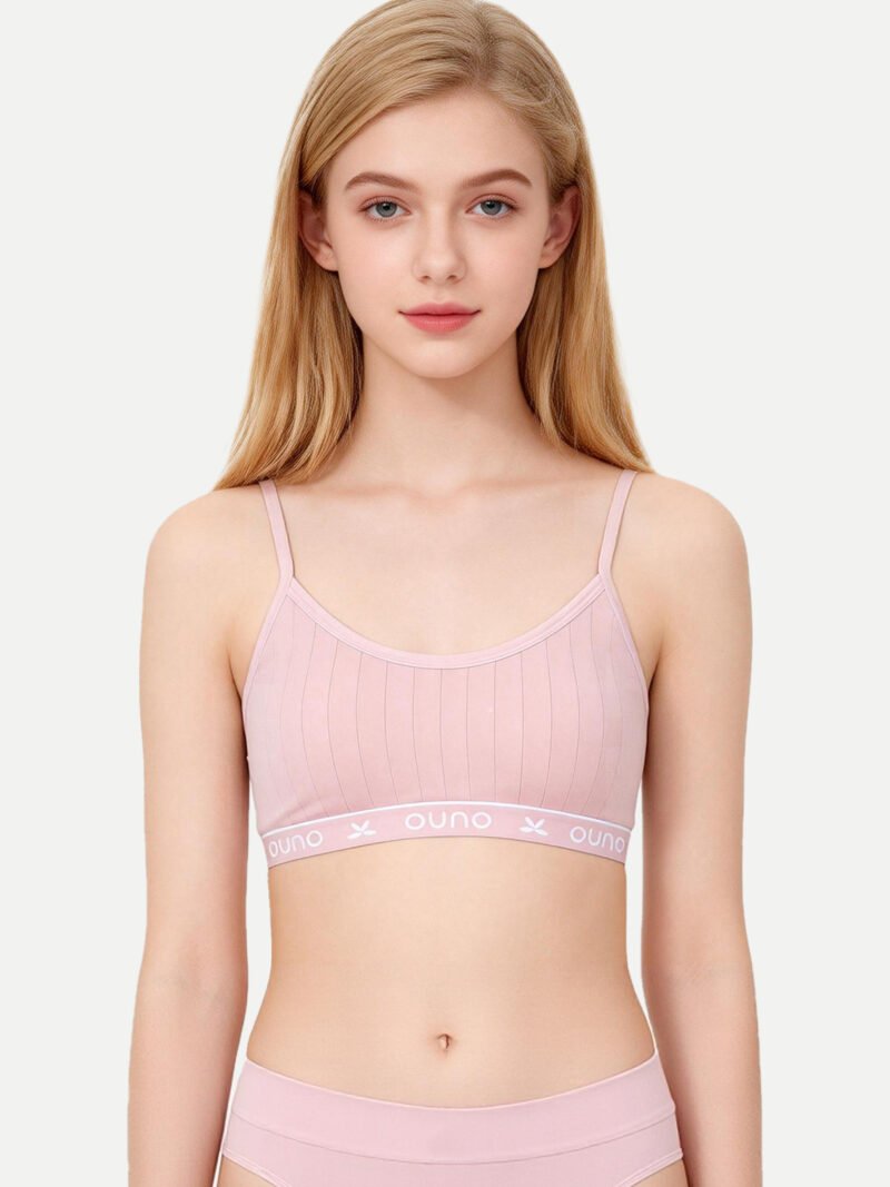 Girls' Soft Cotton Camisole Bra, Light Support Layering Essential (10156)