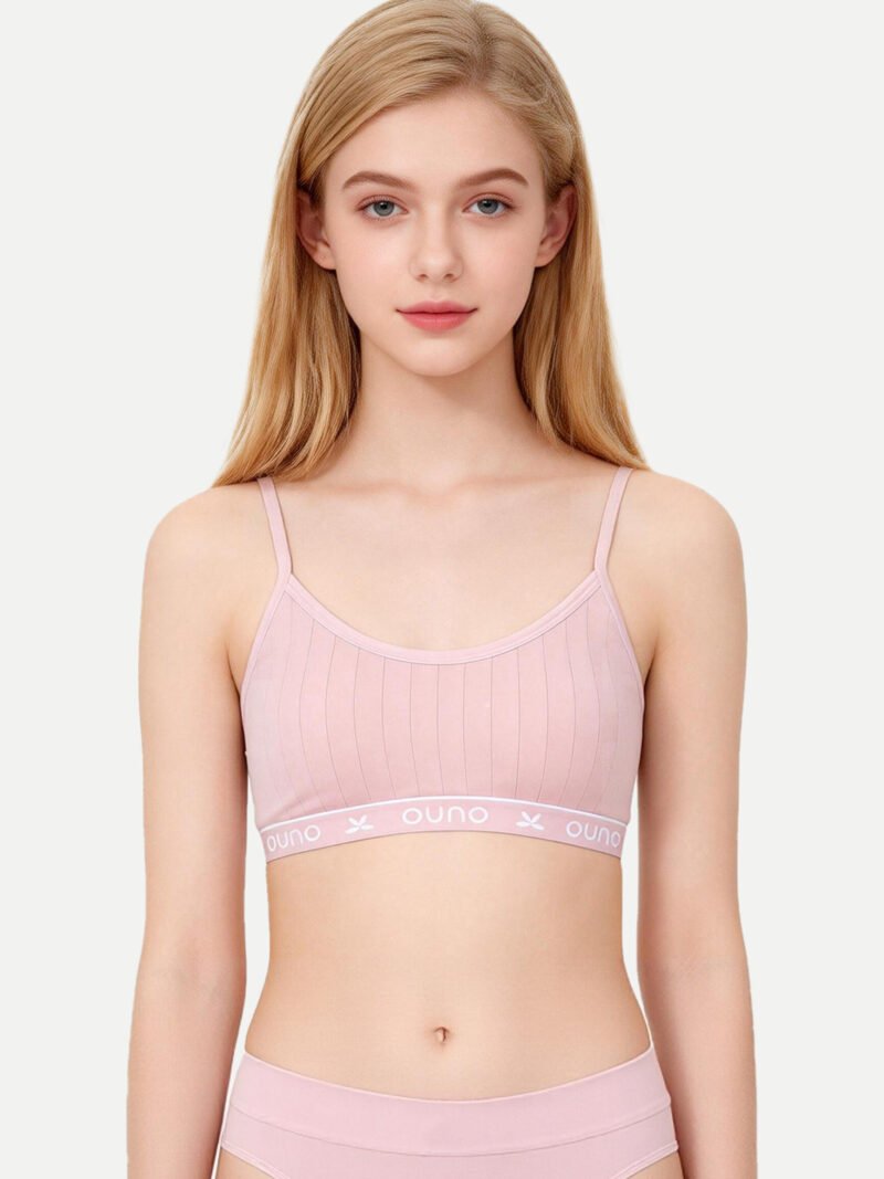 Girls' Soft Cotton Camisole Bra, Light Support Layering Essential (10156)