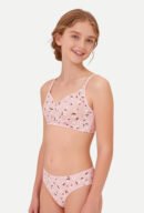 Girls' Ditsy Floral Cotton Bra, Light Support Everyday Comfort Bra (59066)