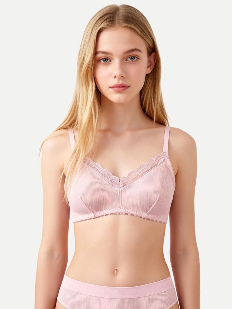 Girls' Ribbed Cotton Bralette, Cozy Lounge & Everyday Wear Bra (59068)