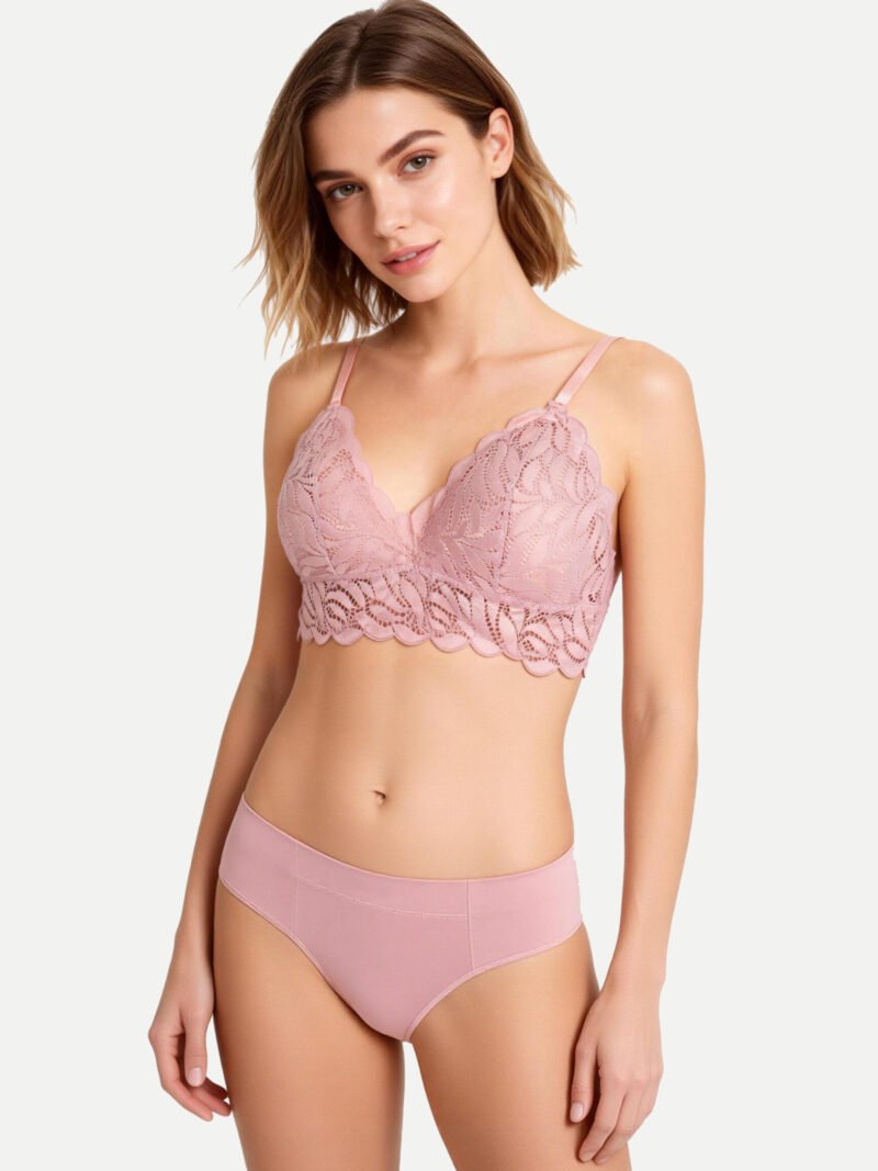 Dainty Lace Bralette, Comfortable Everyday Lounge Bra (6390)