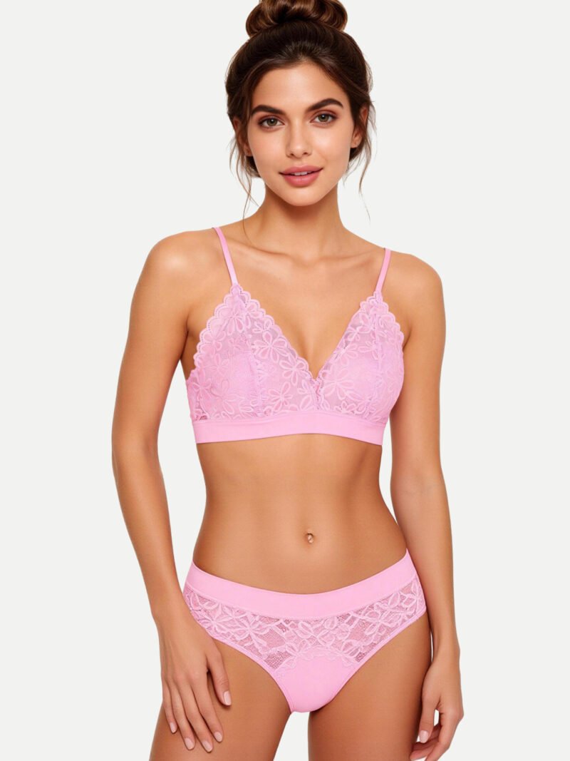 Stylish Floral Lace Bra, Supportive Everyday Bra (9866)